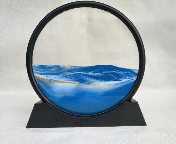 Glass Craft Gift Creative Home Decoration 3D Dynamic Art Quicksand Painting